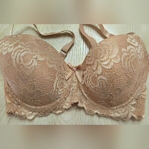 Elegant Lace Push-Up Bra in Tan 34DD